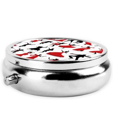 Buy Ballroom Dance Printed Mini Round Pill Box | 3 Compartment Portable Pill Organizer for Travel Home & Office Use - Buy Online on GoSupps.com