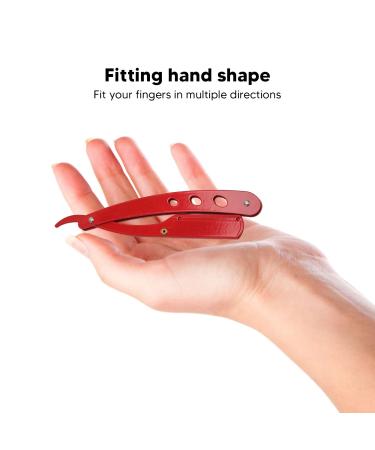 Professional Eller Barber Straight Edge Razor - Portable Manual Fold Alloy Hair Cutting Tool for Home Salon - Red (Blade Not Included) - Buy Online on GoSupps.com