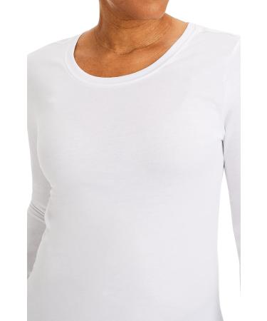 Healing Hands Long Sleeve Knit Women's Medical Scrub Tee 5047 Melissa Underscrubs - White, Size Medium - Buy Online on GoSupps.com