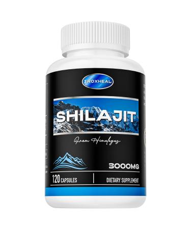 Shilajit Capsules 3000mg of Shilajit Supplement Extract per Serving - 120 Capsules-Natural Humic & Fulvic Acid & Trace Minerals - Alternative to Resin & Drops