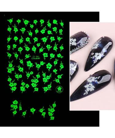 Glow in The Dark Nail Stickers - 9 Sheet Luminous Flower, Butterfly Design Decals for Manicure - Self-Adhesive Nail Decoration for Women & Girls - Buy Online on GoSupps.com