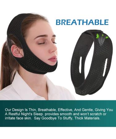 Anti Snoring Chin Strap - Adjustable, Comfortable, Professional Stop Snoring Device for Men, Women, and Kids - Black 1pc - Buy Online on GoSupps.com