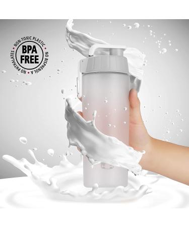 BONMIXC Tritan Protein Shaker Bottle 28oz - BPA/BPS/BPF Free Sports Cup with Mixer - Frosted White - Buy Online on GoSupps.com