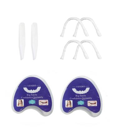 Flipped warm 2 pairs of dentures for dental panel for plug in for upper and lower teeth false teeth perfect smile comfortable fit flexible braces whites of the teeth