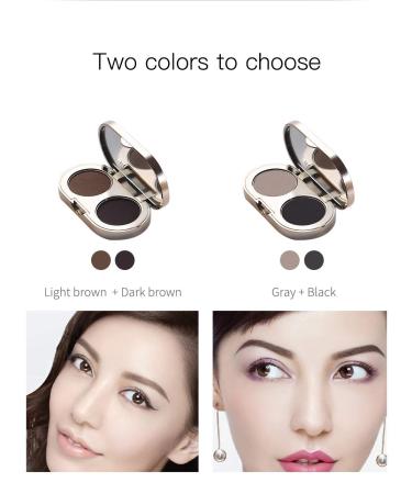 Eyebrow Powder Palette - Waterproof Non-Smudge Eye Brow Makeup Kit (Light Brown & Dark Brown) - Professional Cosmetics - Buy Online on GoSupps.com