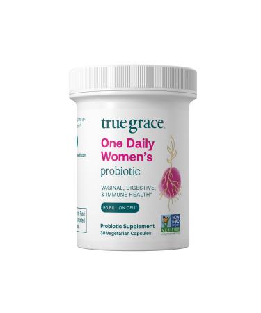 True Grace One Daily Women s Probiotic - 30 Vegetarian Capsules - 90 Billion CFU - Digestive Vaginal & Immune Health - Gluten & Soy Free 30 Day Supply