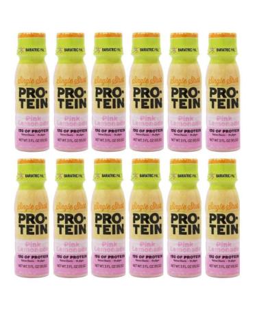 BariatricPal 15g Whey & Collagen Complete Protein Shots - Pink Lemonade 3 Fl Oz (Pack of 12)