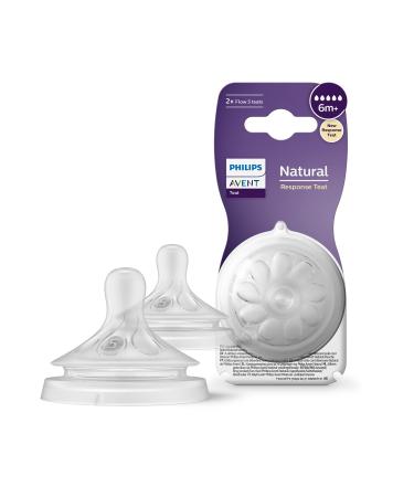 Philips Avent Natural Response Bottle Teat - 2 x Baby Bottle Flow 5 Teats  for Babies Aged 6+ Months, BPA Free (Model SCY965/02) : : Baby  Products
