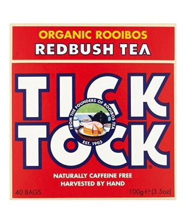 Tick Tock Original Organic Rooibos Tea 40 Tea Bags Per Pack - Pack of 6