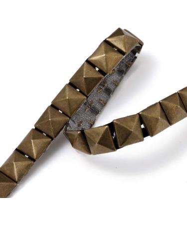 2-Yards 10mm Hot Fix Pyramid Stud Nailhead Trim - Antique Gold Iron-on Trim - Buy Online on GoSupps.com