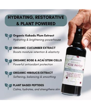 Peak Scents Organic Phyto Rose Water Facial Toner Spray - Pure Rosewater for Face with Aca and Herbal Extracts - Eco-Friendly and Vegan - Hydrating Rose Water Organic Face Spray (4 oz) - Buy Online on GoSupps.com