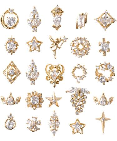 22 Pieces of 3D luxury clear shining zircon alloy nail art decoration charming fashion DIY unique nail art works - Buy Online on GoSupps.com