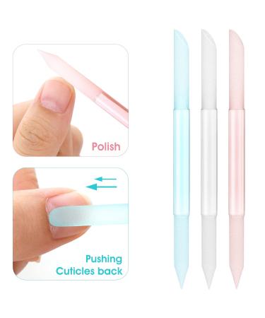 Shop WLLHYF 3-Piece Glass Cuticle Pusher Set - Dual-Ended Manicure Tools for Nail Care (Blue Pink Transparent) | International Shipping Available - Buy Online on GoSupps.com