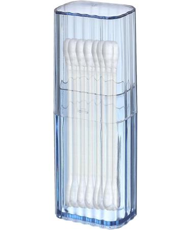 Jimtuze Acrylic Qtip Holder & Travel Case - Transparent Storage for Cotton Swabs Dental Floss & Hair Accessories - Blue - Buy Online on GoSupps.com