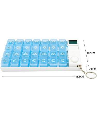 GossipBoy Detachable Portable 7 Day 28 Slot Weekly Electronic Timing Pill Case Alarm Timer Medicine Reminder Storage Organizer Box Travel Tablets Holder for Old People Blue - Buy Online on GoSupps.com