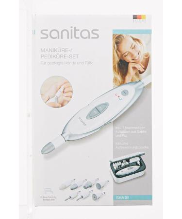 Sanitas SMA 35 Electric Manicure/Pedicure Set - 7 Nail Care Attachments - White/Silver | International Shipping Available - Buy Online on GoSupps.com