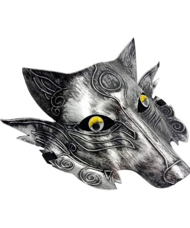 Wolf Mask Plastic Animal Face Mask Novelty Wolf Cosplay Mask Half Face Mask For Masquerade Halloween Fancy Dress Party (silver) - Buy Online on GoSupps.com