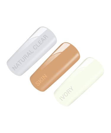 Poly Acrylic Gel Tube Set for French Manicure - Clear Skin & Ivory (3 x 30g) - International Shipping Available - Buy Online on GoSupps.com