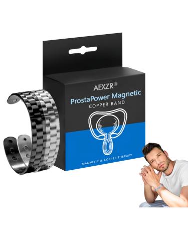 Biancat ProstaPower Magnetic Copper Band AEXZR Magnetic copperProstate Band Oveallgo Magnetic CopperProstate Band for Men&Women (Black+Silver)