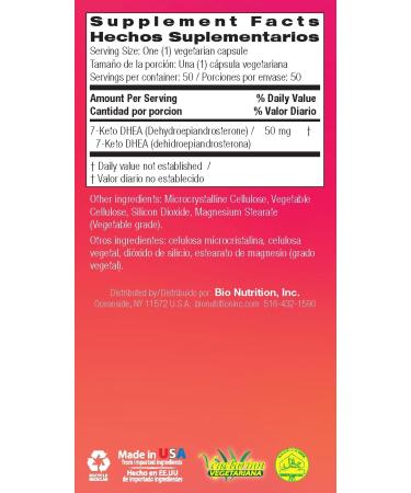 Bio Nutrition 7-Keto Dhea Vegi-Caps 50 Count - Buy Online on GoSupps.com