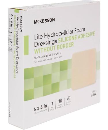 McKesson Hydrocellular Foam Dressing - Silicone Gel Adhesive Wound Dressing 6x6 Inch (10 Count) - International Shipping Available - Buy Online on GoSupps.com