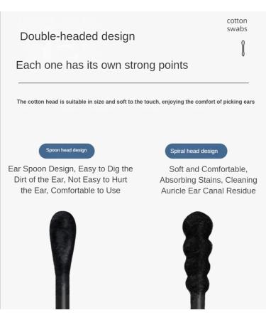SINWUAS Black Cotton Swab Ear Spoon - Double-Headed Design (100 Pack) - Say Goodbye to Earwax with Ease! - Buy Online on GoSupps.com