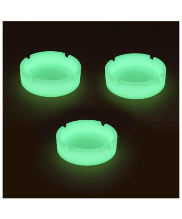 HOWDIA Luminous Silicone Ashtray, 3 Pack Cool Ashtrays Glow in Dark Durable Cute Ashtray Funny Ash Trays Round Design Ashtray Premium Rubber High Temperature Heat Resistant