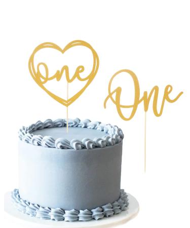 Cake Topper for 1st Birthday - Glitter Golden Wedding First Anniversary Cake Decorating Supplies Baby Photo Booth Props Cake Toppe Gold-01 - Buy Online on GoSupps.com