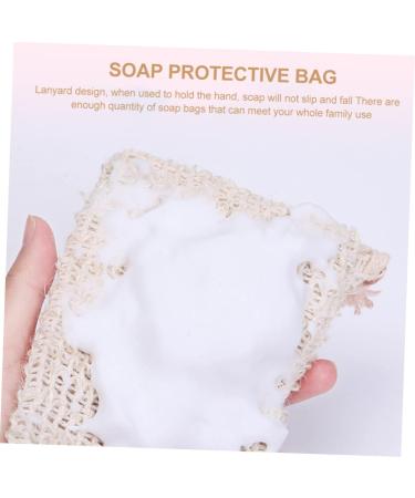 Baluue 18 Pcs Soap Bag Soap Exfoliating Pouch Portable Soap Saver Bag Exfoliating Sponge Cotton Linen Beige - Buy Online on GoSupps.com
