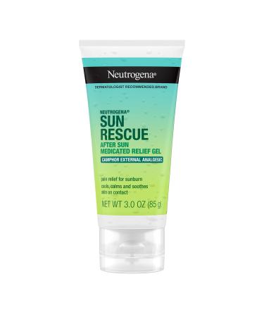 Neutrogena Sun Rescue After Sun Medicated Relief Gel with 0.45% Camphor External Analgesic for Cooling & Soothing  Painful Sunburn & Itch Relief  Fragrance-Free 3 Oz
