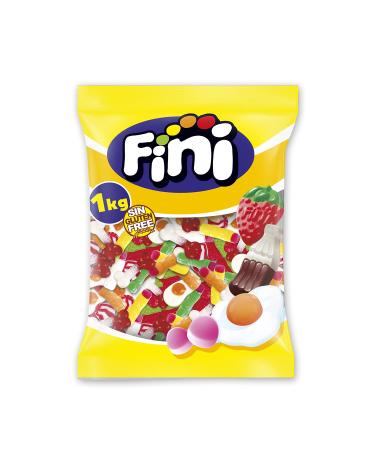 Fini Finished! Lot of 1 kg bag of rubber candy for fingers eggs bones and strawberries