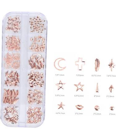 2 Boxes rose gold decorations nail tools nail decorations for nail art manicure tools nail accessories nail art decoration manicure decoration nail decor metal 3d Stud rivet - Buy Online on GoSupps.com
