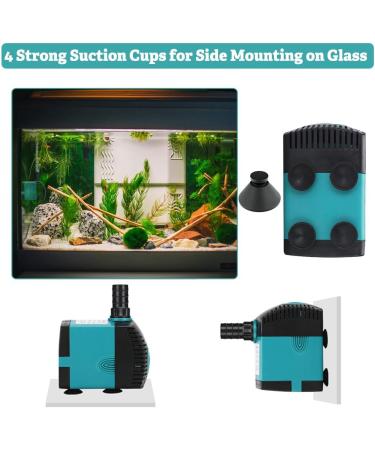 High-Power Aquarium Pump 600L/h - 6W Water Pump for Pond Fountain & Garden with 2 Nozzles & 1.5m Pipe - Buy Online on GoSupps.com