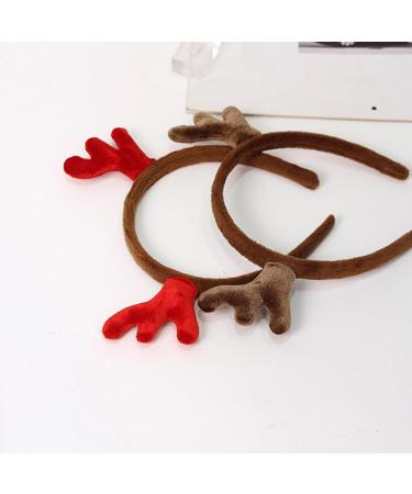 amangul Cute Plush Reindeer Antler Hairband Women Wash Face Makeup Headband for Photoshoots Christmas Party Hair Accessories(Red) - Buy Online on GoSupps.com