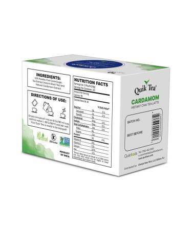 QuikTea Cardamom Chai Tea Latte - 40 Count - All Natural & Preservative Free - Authentic Instant Chai from Assam - Buy Online on GoSupps.com