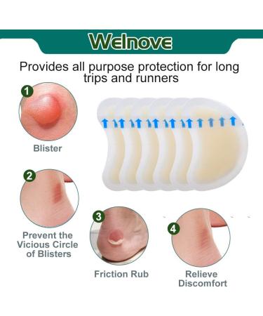 Welnove Adhesive Heels Blister Cushioned Bandages - 14 Pack for Men and Women - Buy Online on GoSupps.com