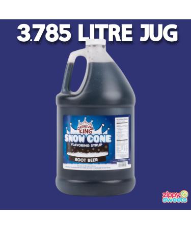 ZippySweets - Root Beer Snow Cone Syrup with Complimentary Pump 1 Gallon Makes up to 128 Snow Cones Perfect Shaved Ice Flavour Delicious Shaved Ice Syrup for Parties & Events - Buy Online on GoSupps.com