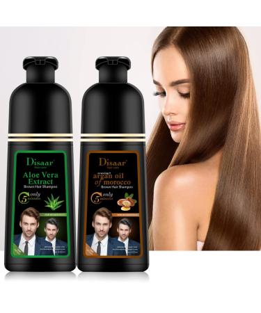 Dye Brown Hair Shampoo - Quick 5-Minute Color for White Grey & Damaged Hair - Lasts Up to 4 Weeks - 400ml - Buy Online on GoSupps.com