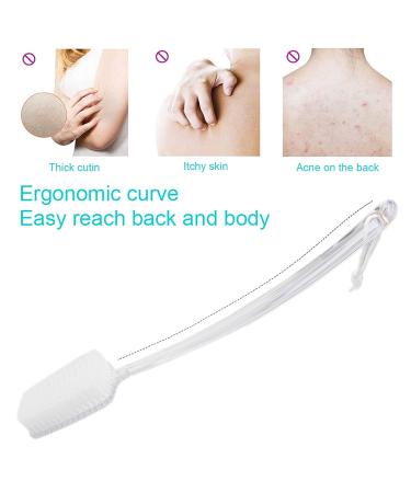 Mczxon Bath Body Back Shower Brush | Curved Long Handle for Exfoliating Skin | Improve Blood Circulation | Back Scrubber for Wet or Dry Brushing | Transparent Handle | Men & Women - Buy Online on GoSupps.com