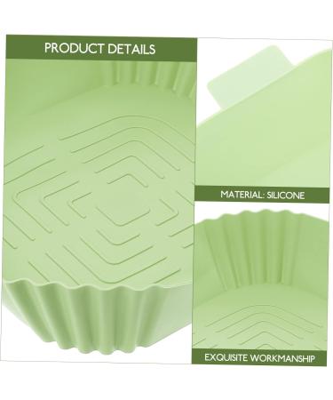 Cabilock Air Fryer Pan Air Fryer Silicone Liner Non-Stick Silicone Pot Reusable Square Cooking Pot Green 24X19.5X5CM - Buy Online on GoSupps.com