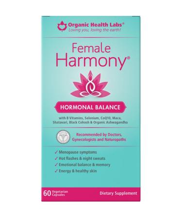 Organic Health Labs Female Harmony Natural Hormonal Support for Women 60 Veggie Capsules