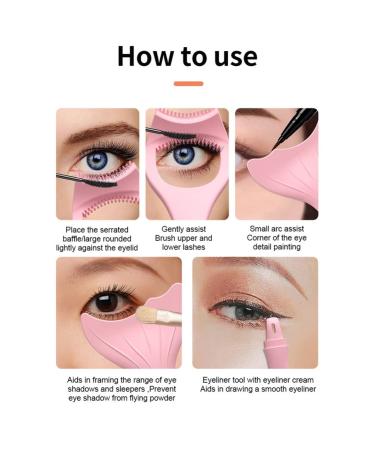 2pcs Pink Eyelash Eyeliner Guard - Silicone Comb Shield & Applicator | Mermaid Lash Stencils for Perfect Makeup | International Shipping Available - Buy Online on GoSupps.com