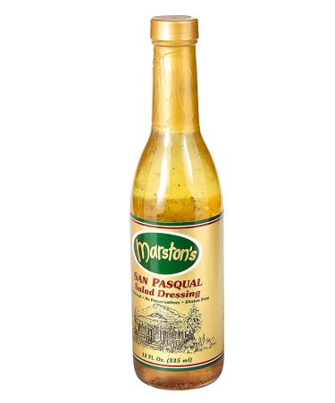 Marston's San Pasqual Salad Dressing Glass Bottle 12 Oz - Vinaigrette Italian Balsamic Champagne Style Dressing