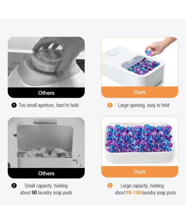Tokokimo Large Laundry Basket & Detergent Storage Container - Sliding Cover Organizes 90-100 Clothes Ideal for Laundry Room | White - Buy Online on GoSupps.com