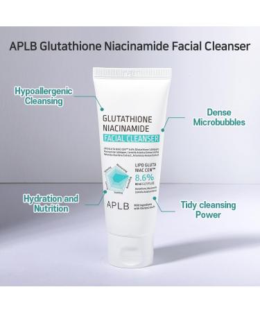 APLB Glutathione Niacinamide Facial Cleanser | LIPO GLUTA NIAC CEN | Tighten Pores Control Sebum & Deep Moisture | Korean Skincare 2.71 FL.OZ - Buy Online on GoSupps.com