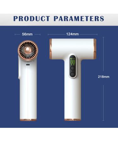 White Cordless Hair Dryer Type-C USB Rechargeable Professional Women Hairdryer w/Hot & Cold Wind Mini Blow Dryer for Home Salon Travel - Buy Online on GoSupps.com