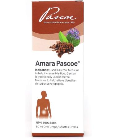 Amara-Pascoe Herbal Digestive Bitter - Help Increase Bile Flow - Gentian Is Traditionally Used In Herbal Medicine To Help Relieve Digestive Disturbance/Dyspepsia Cinchona Bark Gentian Bitter Orange Cinnamon Bark 50 mL Oral Drops - Buy Online on GoSupps.com