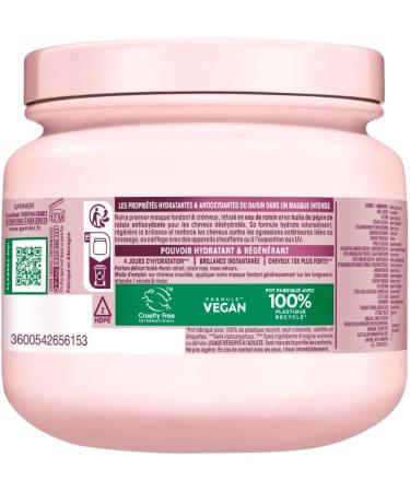 Garnier Ultra Doux Vignes Merveilleuses pour Cheveux D shydrat s - Masque Cheveux Hydratant R g n rant Intense - l'huile de p pin de raisin - 340 ml - Homme & Femme - Buy Online on GoSupps.com