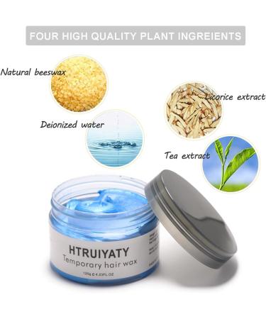 Blue Hair Color Wax Temporary Modeling Natural Color Hair Dye Wax Unisex One-time Hairstyle Cream Styling Wax for Party Cosplay Halloween Masquerade - Buy Online on GoSupps.com