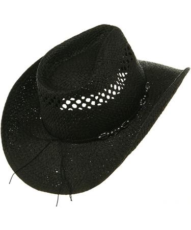 MG Women's Black Straw Outback Toyo Cowboy Hat - Stylish & Sun-Protective - Buy Online on GoSupps.com